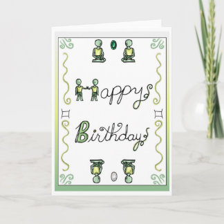 Convite Zodiac Birthday Card Gemini