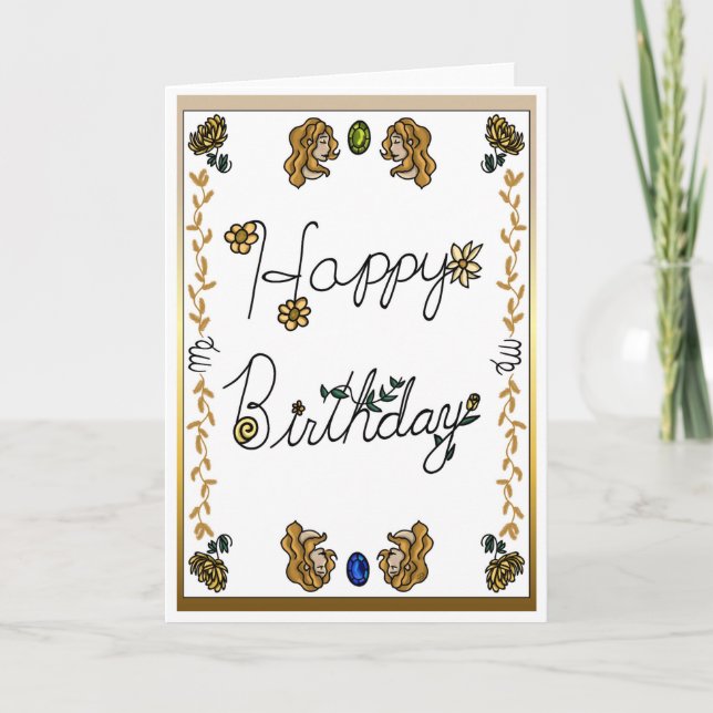 Convite Zodiac Birthday Card Virgo (Frente)