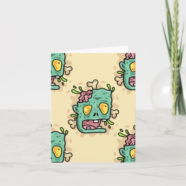 Convite zumbi beige halloween (Frente)