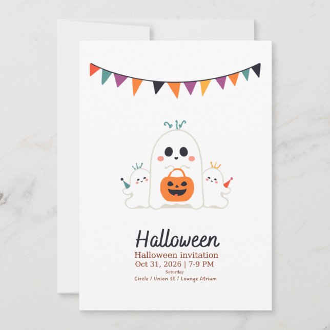 ConviteFantasma Fofo Convite de Halloween 2026 - K (Frente)