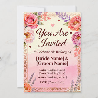 ConviteFloral Convite de Casamento Romântico | Ele