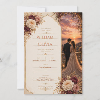 ConviteRomântico Convite de Casamento ao Pôr do So