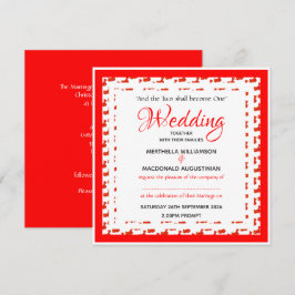 Convites 礼 de Casamento Patriótico 婚 Quadrado Personalizado