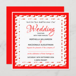 Convites 礼 de Casamento Patriótico 婚 Quadrado Personalizado