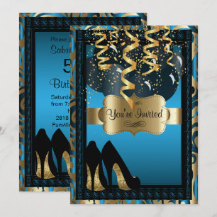 Convites 00ª Festa de aniversário   Leopardo Azul de Altos 