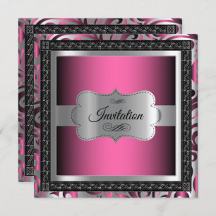 Convites 00th Metálico do aniversário da surpresa & de