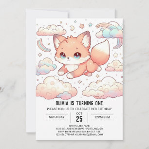 Convites 1º Aniversário da Adorável Raposa