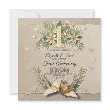 1º Aniversário de Casamento em Papel Corte de Grou