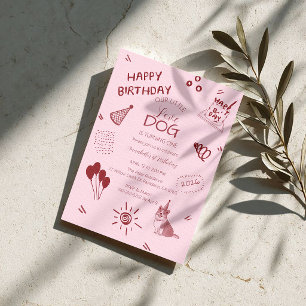 Convites 1º Aniversário do Love Dog – Cachorrinho Fofo, Bal