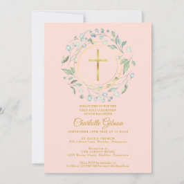 Convites 1º Sagrado Comunidade Verde Esbranquiçado Rosa Dou