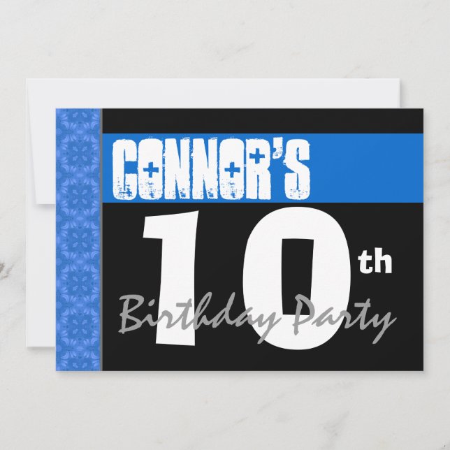 Convites 10ª Festa de aniversário - Estrelas Azuis Brilhant (Frente)