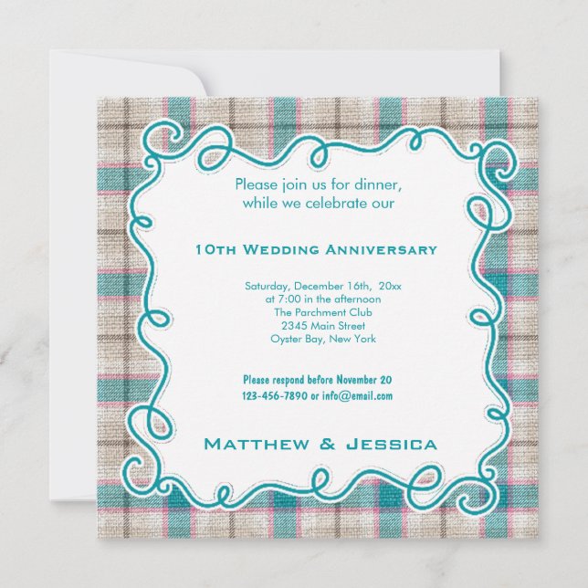 Convites 10º Aniversário de Casamento (Frente)