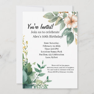 Convites 10º Aniversário do Alex Floral