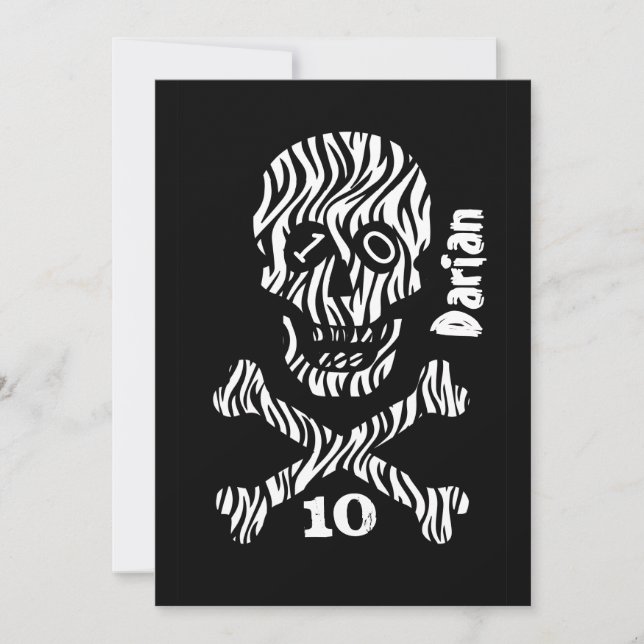 Convites 10º aniversário ou qualquer ano Caveira e Crossbon (Frente)