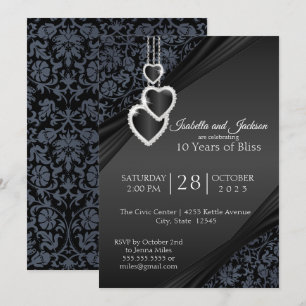 Convites 10º Design de Aniversário do Black Onyx