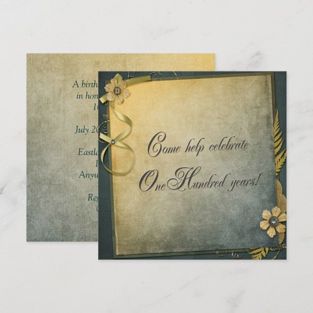 Convites 100ª Festa de aniversário (Frente/Verso)