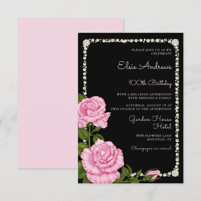 Convites 100º aniversário do Rosa centenário (Frente/Verso)