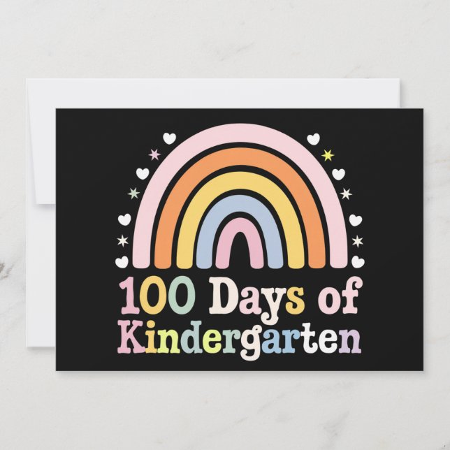Convites 100º Dia do Professor de Jardim Infantil 100 Dias (Frente)