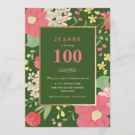 Convites 100.º Aniversário - Dourado, Elegante