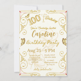 Convites 100.º aniversário Milestone Elegante