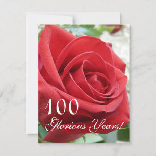 Convites 100 Anos Gloriosos!-Celebração/Rosa vermelha de 