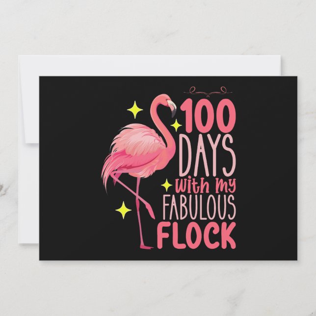 Convites 100 Dias Com Minha Fabulosa Escola Flamingo De Rel (Frente)