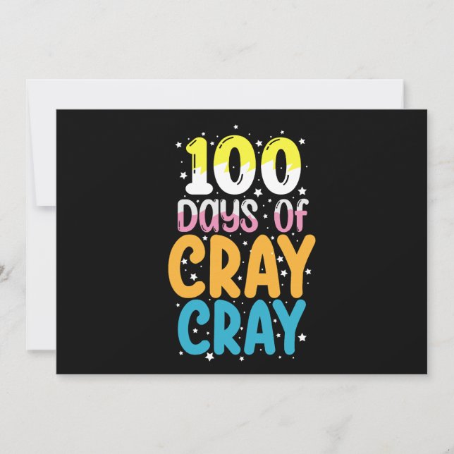 Convites 100 Dias de Cray Cray 100º Dia de Professora (Frente)