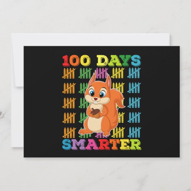 Convites 100 Dias De Esquilo Mais Inteligente 100º Dia Da E (Frente)