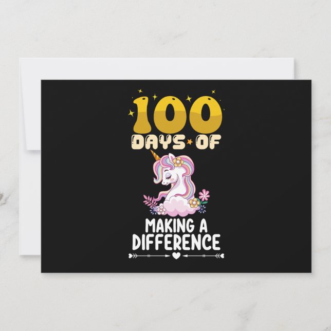 Convites 100 Dias De Fazer De Diferença Na Faculdade De Uni (Frente)