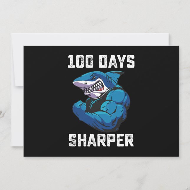 Convites 100 Dias De Sharper Shark 100.º Dia De Gym Escolar (Frente)