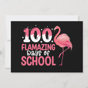 Convites 100 Dias Incríveis de Professora Flamingo da Escol