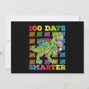 Convites 100 Dias Mais Inteligentes T Rex Dinossaur 100.