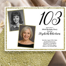 103º Personalizado Foto Branco e Dourado 