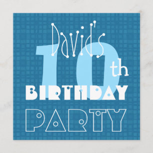 Convites 10.º Aniversário do Menino Nome Personalizado Az