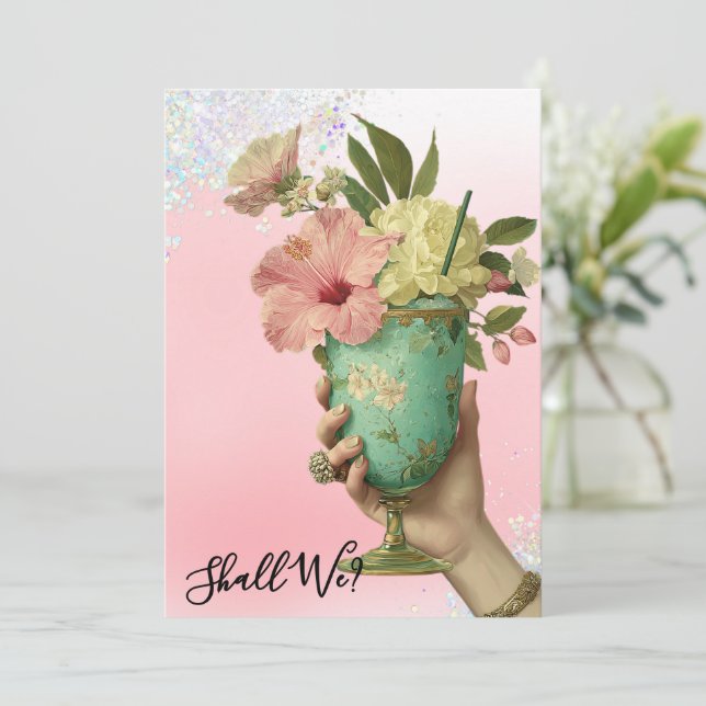 Convites *~* 10 A101 Ornamentado FOTOGRAFAR BACHELORETTE (Em pé/Frente)