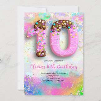 Convites 10th Birthday Girls Invitation