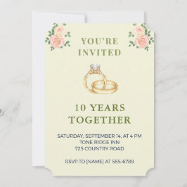 Convites 10th Wedding Anniversary Invitation | Elegant Ring