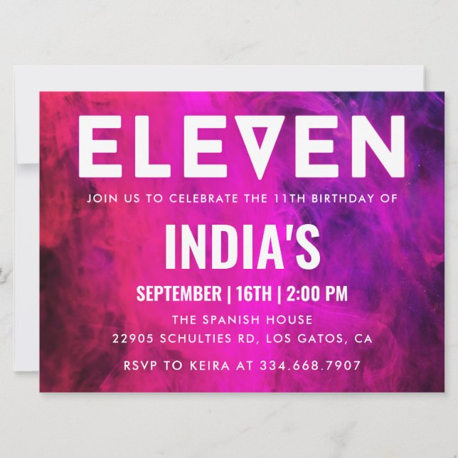 Convites 11 de Neon Rosa (Frente)