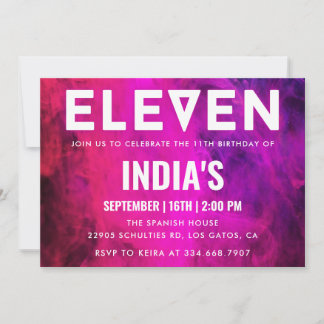 Convites 11 de Neon Rosa