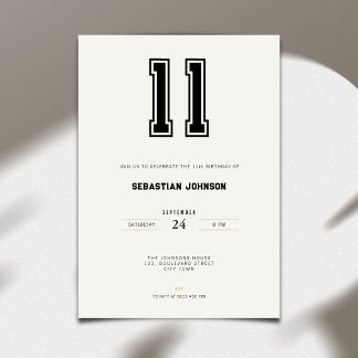 Convites 11th Birthday Invitation - Minimal Sport Style