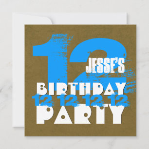 Convites 12 Festa de aniversário 12 anos Grunge Z12A