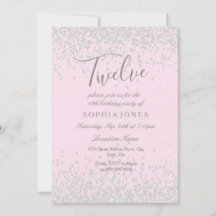 12 Festa de aniversário das Garotas Rosa Glitter S