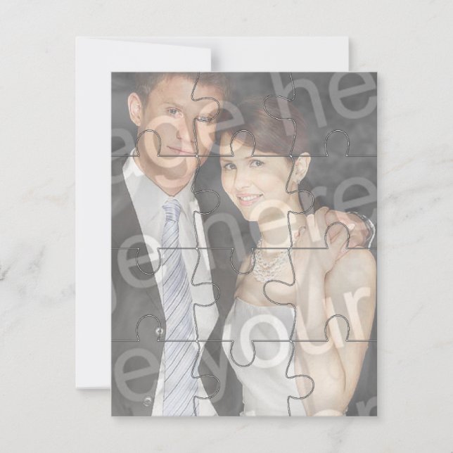 Convites 12pc Foto personalizada "Mock" Quebra-cabeça Convi (Frente)