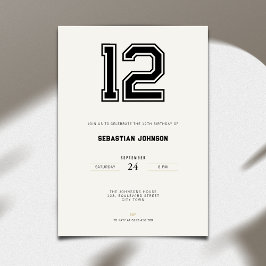 Convites 12th Birthday Invitation - Minimal Sport Style