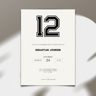 Convites 12th Birthday Invitation - Minimal Sport Style