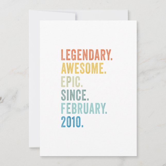 Convites 13 Birthday Boy Legendário Epic Incrível Desde Feb (Frente)