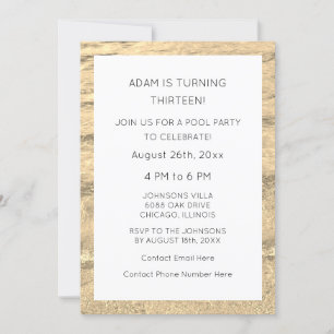 Convites 13 Birthday Personalizado Idade da Água Abstrato P