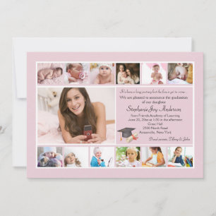 Convites 13 Colagem de Graduação de Fotos (Personalizada)