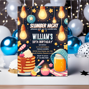 Convites 13 de aniversário do Sleepover SlumbParty