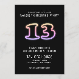 Convites 13 de de Sinalização Colorida Festa de aniversário